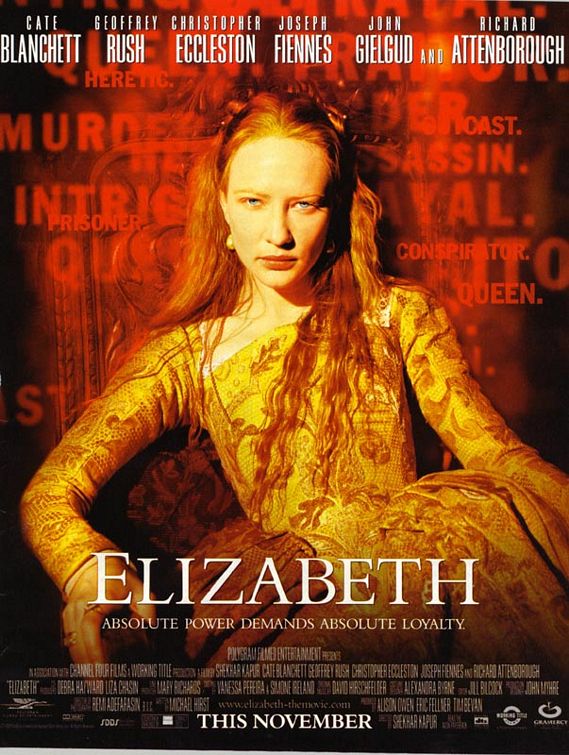 Elizabeth 1998 Starring Cate Blanchett Geoffrey Rush and Christopher 